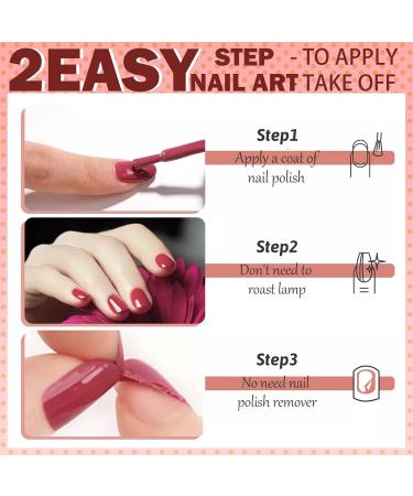 Peel Off Nail Polish - Glitter Nail Polish Shimmering Red Nail Varnish Quick Drying Healthy Breathable Non Toxic Nail Polish for Women Teens - No UV Needed B110 - Buy Online on GoSupps.com