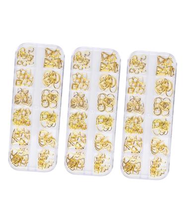 Housoutil 3 Boxes Metal Rivets Nail Cream Diy Nail Accessories Nail Supplies Nail Buffing Cream Nail Art Decoration Nail Polisher Rose Gold Nail Art Accessories Boxed Decorations