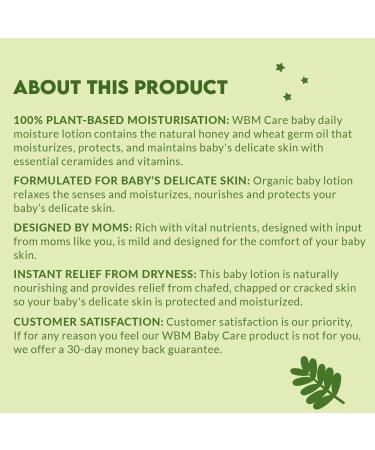 WBM Care Baby Lotion with Natural Honey and Wheatgerm Oil - 6.8 oz (Pack of 3) | Nourishing Face & Body Lotion for Deep Protection | 20.4 Fl Oz (Pack of 1) | Modern Formula - Buy Online on GoSupps.com