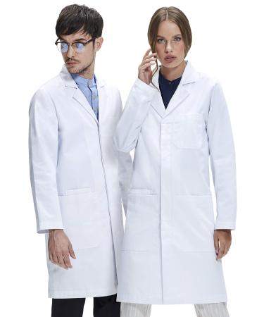 Dr. James Professional Lab Coat Smartphone and Tablet Pockets Classic Fit 40 Inch Length White XX-Small