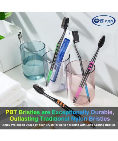 Soft Toothbrush with Flexible Head - Gentle Care for Sensitive Teeth Tapered Bristles Prevent Gum Hurt - Pack of 4 Individually Wrapped Variety Colors - Buy Online on GoSupps.com