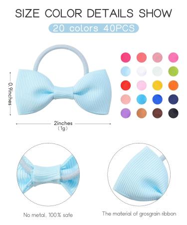 Jollybows 40 Pack Colorful 2 Inch Hair Ties for Girls - Mini Elastic Ponytail Holders & Hair Accessories for Toddlers - Buy Online on GoSupps.com