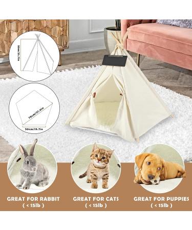 Pet Teepee Dog & Cat Bed with Cushion & Blackboard Chalk | Cozy Pet Tents & Houses - Buy Online on GoSupps.com