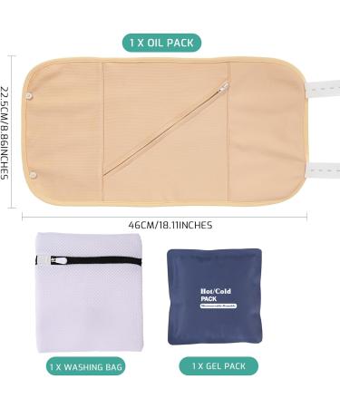 Luojuny Organic Cotton Castor Oil Pack for Liver Detox | Reusable Oversize Compress with Adjustable Straps | Gastrointestinal Wrap Set in Khaki - Buy Online on GoSupps.com