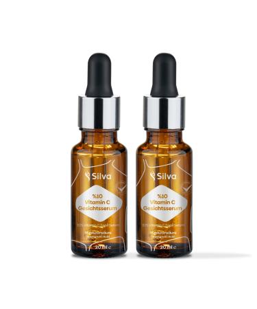 Silva Vitamin C Serum for Face | 10% Vitamin C Concentrated | Face Care Against Pigments & Age Spots | Face Cleansing for Acne & Spots | Skin Care (40ml)