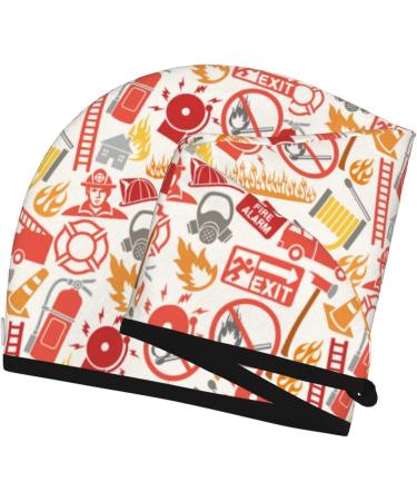 Hair Towel Wrap - Quick Drying Towel Turban with Button | Firefighter Icons - Perfect for Fast Hair Drying - Buy Online on GoSupps.com
