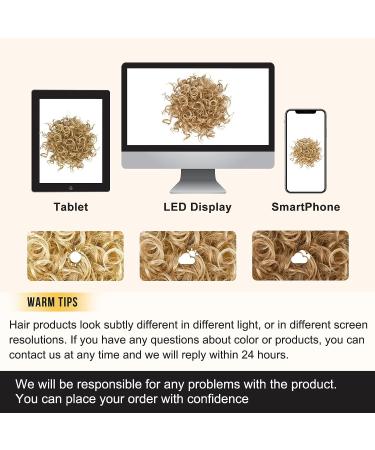 Flufymooz Messy Bun Hairpiece for Women | Elastic Drawstring Large Curly Bun Scrunchie | Synthetic Hair Extensions in Golden Blonde - Buy Online on GoSupps.com