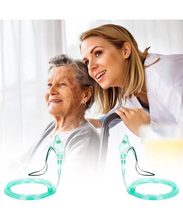 2 Pack Standard Oxygen Mask with 6.6' Tubing - Adjustable Strap, Size L - Buy Online on GoSupps.com