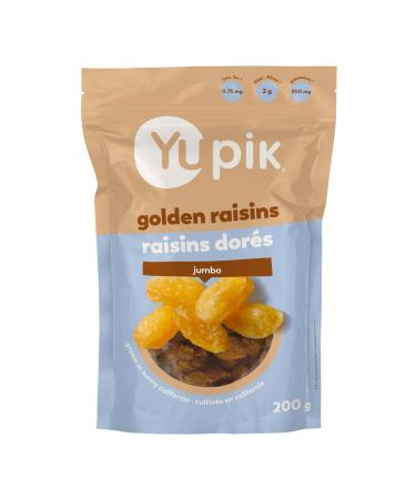 Yupik Jumbo Golden Raisins 200 g Gluten-Free Kosher Dried Fruits Naturally Sweet Unsweetened Seedless Healthy Snacks Grown in California