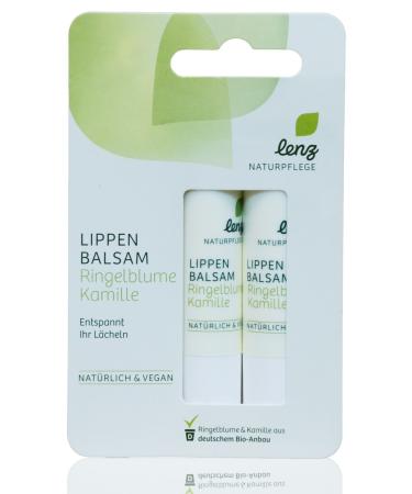 Lenz Natural Care Lip Balm Marigold Chamomile - 2 x 4.8g