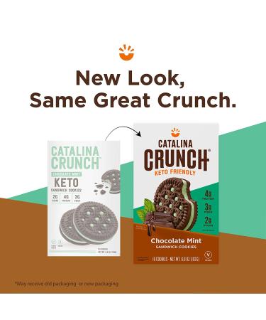 Catalina Crunch Chocolate Mint Keto Sandwich Cookies | Low Carb Vegan Treats | 2 Pack 6.8 oz - Buy Online on GoSupps.com