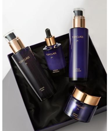 CHARMZONE TopClass Lifting 7th Skincare Set Korean Anti-Aging 4-Piece Set with Toner Emulsion (4.05 fl oz) & Ampoule Cream (1.69 fl oz) Firming Lifting Hydrating with Triple Collagen K-Beauty - Buy Online on GoSupps.com