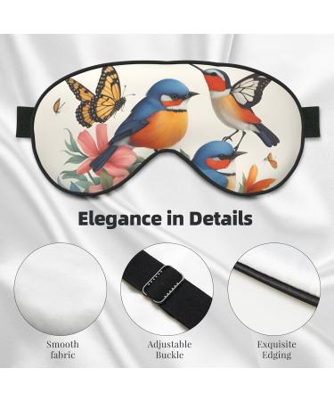 Buy BREAUX Birds Flowers Butterfly Print Double Sided Eye Mask - Blackout Eye Mask for All Night Sleep - Perfect for Women & Men - Buy Online on GoSupps.com