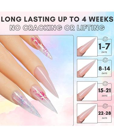 Mermaid Couture Poly Nail Gel Kit with UV LED Lamp - 30g Builder Gel, Glitter Powder, Butterfly Sticker, Rhinestone Supply - DIY Nail Acrylic Manicure Set - Buy Online on GoSupps.com