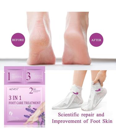 Foot Peel Mask with Natural Lavender Extract - 3 Pack for Smooth, Soft Feet | Removes Dead Skin & Calluses - Easy 3 Step Foot Care System - Buy Online on GoSupps.com