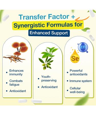 Transfer Factor 1800mg | Colostrum & Egg Yolk Extracts with Zinc and Selenium | Immune & Cognitive Support | 90 Capsules 90 Count (Pack of 1) - Buy Online on GoSupps.com