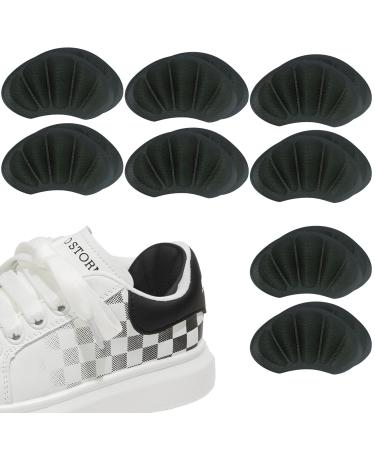 8 Pairs Heel Grips with Strong Sticky Backing Heel Grips Heel Cushion Pads for Shoes Too Big Anti-Blister Heel Cushion Pads Heel Protectors from Slipping Out and Rubbing for Women and Men (Black)
