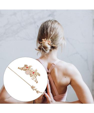 Soimiss Golden Hair Clip | Chinese Hairpin & Knot Stick | Bridal Phoenix Crown Hair Accessory - Shop Internationally! - Buy Online on GoSupps.com