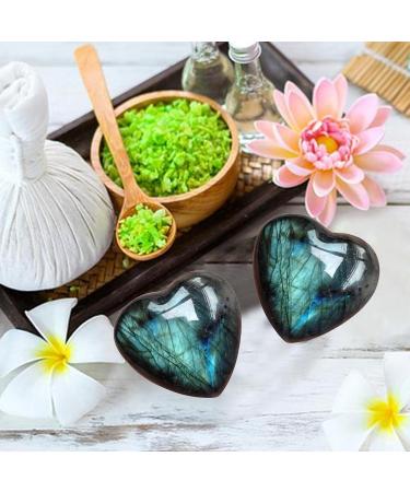 Palm Stones and Crystals - Natural Raw Stone Labradorite Reiki Healing Crystals with Heart Shape | Blue Moonstone Crystal Decoration for Living Room and Bedroom Fanghua - Buy Online on GoSupps.com