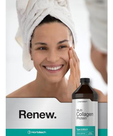 Horbaach Multi Collagen Protein 16 fl oz | Fruit Flavor | Liquid Collagen Peptides | Type I II III V X | Non-GMO Gluten Free Supplement - Buy Online on GoSupps.com