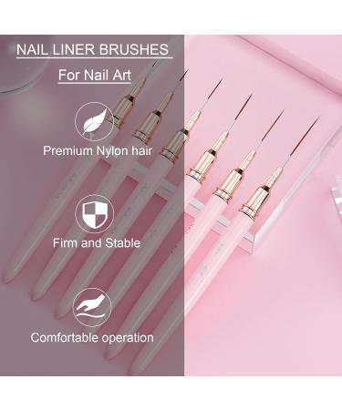 Shince Chance Nail Art Liner Brushes Set 6Pcs Gel Polish Fine Drawing Tools for Nail Art Pink Acrylic Stripping Painting Pens - Buy Online on GoSupps.com
