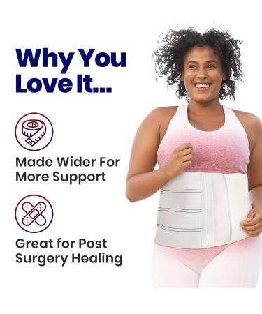 Plus Size Abdominal Binder for Post Surgery & Tummy Tuck | C Section & Hysterectomy Support Belt for Women & Men | Comfort & Compression | Fajas Postparto XL - Buy Online on GoSupps.com