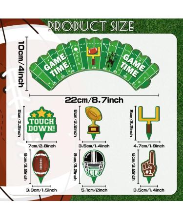 24 Football Cupcake Toppers and Wrappers for Birthday or Baby Shower Party Cupcake Wrappers and Treat Picks Kit - Buy Online on GoSupps.com