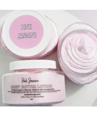 Pink Jasmine Flower Whipped Body Butter. Natural Skin Care Cream Lotion. Feminine Moisturizer - Buy Online on GoSupps.com