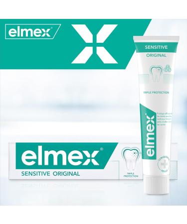  ELMEX ELMEX - Elmex Sensitive Original Toothpaste 0% Colorants - Sensitive Teeth Painful Gums Enamel Protection - 75 ml - Buy Online on GoSupps.com