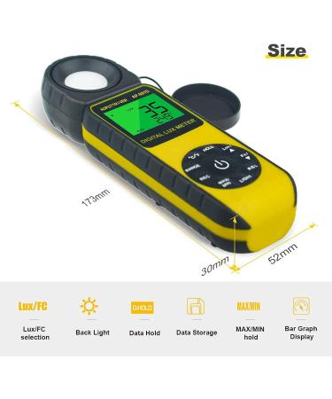 Light Meters 881D Digital Illuminance Meter Ambient Temperature Measurer with Range up to 400 000 Lux Luxmeter  Rotatable Head for 270 Degrees  Display 3999  Data Hold  Back Light  Data storag AP881D(0.01400 000 Lux) - Buy Online on GoSupps.com