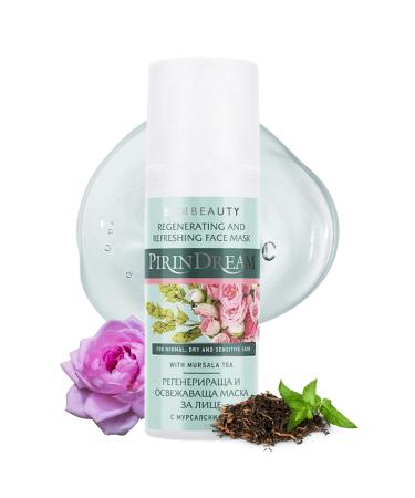 BODI BEAUTY LTD Pirin Dream Regenerating and Refreshing Facial Mask 50 ml with Rose Mursal Tea Hyaluronic Acid Vitamin A Vitamin E Moisture Mask Facial Mask