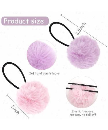 Qearl 40 Pieces Pom Ball Elastic Hair Ties - Fluffy Ponytail Holders for Women, Girls, Kids - Hair Accessories - Buy Online on GoSupps.com