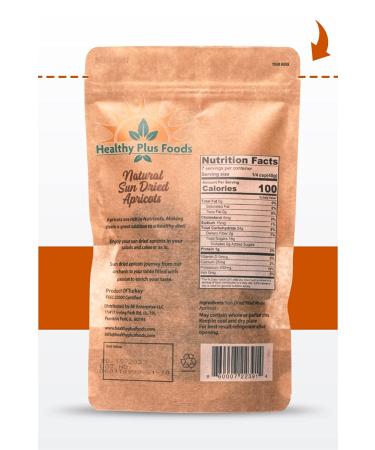 Healthy Plus Foods Natural Dried Apricots 10oz - Sun Dried, Sulphur-Free, No Sugar Added | Resealable Bag - Buy Online on GoSupps.com