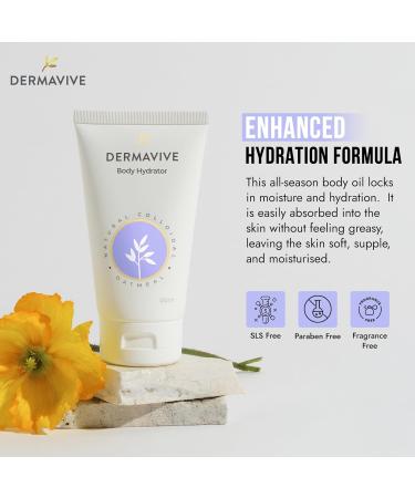 Dermavive Oatmeal Body Hydrator Colloidal Oatmeal Moisturizing Oil for Itchy Dry Flaky & Sensitive Skin Nourishing After-Shower Body Oil for Kids Teens & Adults 120ml (4.05 fl oz) - Buy Online on GoSupps.com