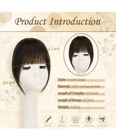 Buy Sofeiyan Clip-In Bangs | 100% Remy Real Hair Fringe Extensions in Dark Brown Natural Look for Women - Buy Online on GoSupps.com