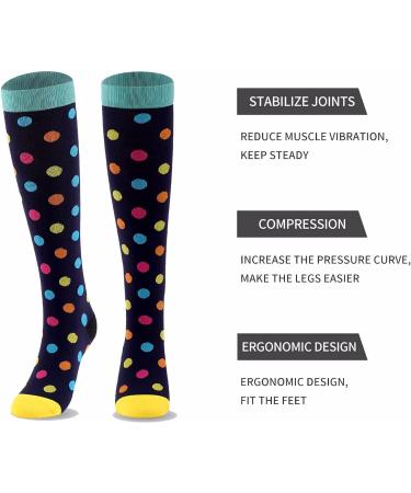 Buy WSYKC Colorful Compression Socks for Men & Women | Support Stockings for Edema & Pregnancy | S/M Black Yellow Red - Buy Online on GoSupps.com