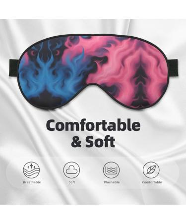 Ultra-Soft Light-Blocking Eye Mask - Blue & Red Fire Print for Optimal Comfort & Restful Sleep | International Shipping Available - Buy Online on GoSupps.com