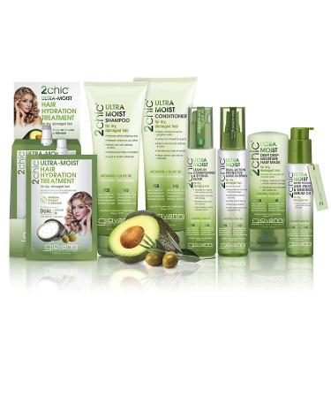 GIOVANNI 2chic Ultra-Moist Leave-In Conditioning Styling Elixir 4 oz. | Smoothes Frizz, Prevents Breakage | Enriched with Avocado & Olive Oil, Aloe Vera, Shea Butter - No Parabens - Buy Online on GoSupps.com
