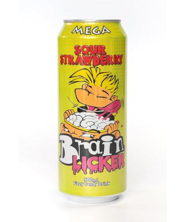 Mega Brain Licker Sour Strawberry Candy Drink American Style Soda 500ml x 12 - Buy Online on GoSupps.com