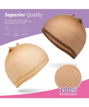 Teenitor 16 Pack Nylon Wig Caps - 8 Brown Stocking Caps & 8 Beige Wigs Caps - Buy Online on GoSupps.com