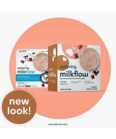 UpSpring MilkFlow Fenugreek & Blessed Thistle Chocolate Supplement | 16 Packets (15g Each) - Boost Milk Supply - Buy Online on GoSupps.com