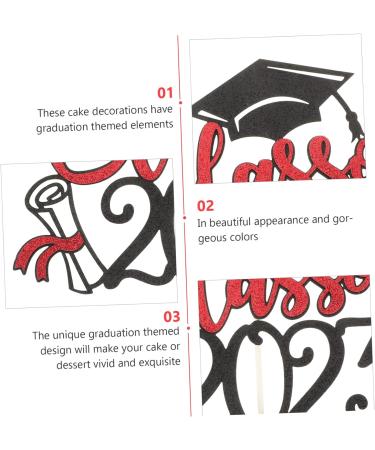 INOOMP 24 Pcs 2023 Graduation Arrangements Class of 2023 Happy Graduation Congrats Grad Glitter Graduation Topper Graduation Party Graduation 2023 Grad Party Decoration Paper Cake - Buy Online on GoSupps.com