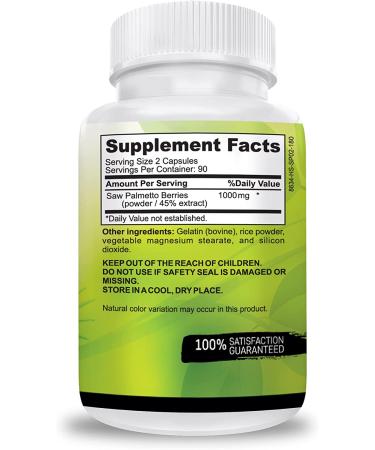 USA Grown Saw Palmetto Capsules - Prostate & Hair Health Support - 180 Count - Buy Online on GoSupps.com