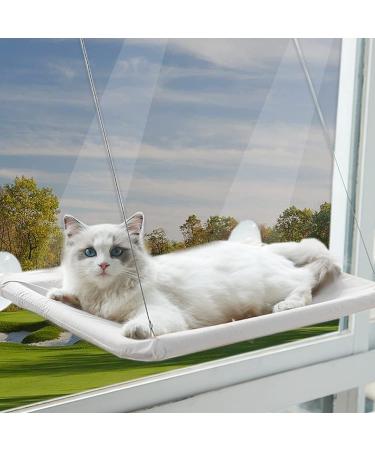 Cat Hammock Perch - Window Bed Seat Shelf for Indoor Cats | Safety Resting Shelf for 2 Cats | 360 Sunny Seat Space Saving Cat Bed (Khaki) - Buy Online on GoSupps.com