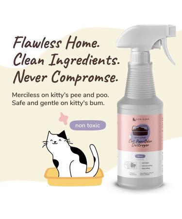 Kin+Kind Cat Pee & Odor Destroyer Floral - 32 fl oz | Natural Kitty Litter Solution - Buy Online on GoSupps.com