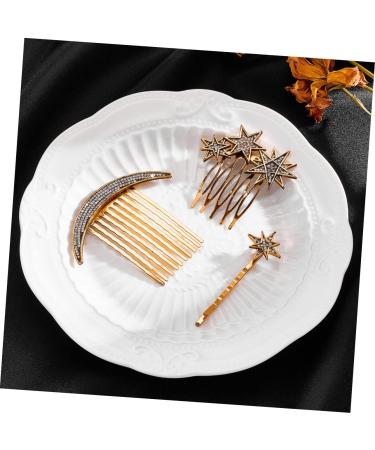 DOITOOL 1 Set Star Moon Hairpin Hair Side Combs Wedding Headpiece for Bride Hair Accessories Rhinestone Barrettes for Women Headwear for Women Alloy Diamond Bridesmaid Side Clip - Buy Online on GoSupps.com
