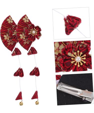 minkissy 1 Pair Hairpin Vintage Hair Clips Japanese Kimono Hanfu Hair Accessories Japanese Style Hair Clip Tassel Hair Ornament Retro Hair Barrette Japanese Hair Clip Japanese Headdress Fan - Buy Online on GoSupps.com