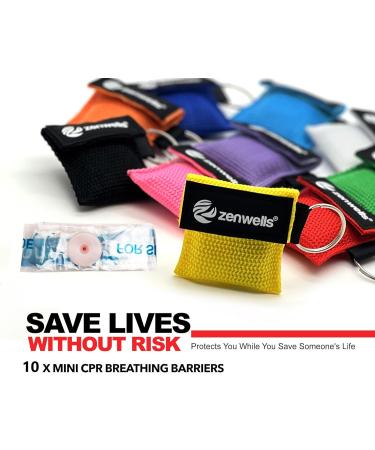 10 Colorful Ventilation Mask Keychains - CPR Masks & Face Shields for Adults & Children | First Aid Emergency Protection - Buy Online on GoSupps.com
