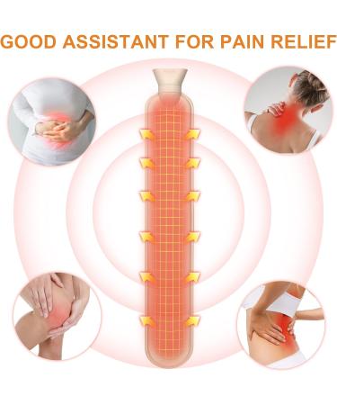 Large 2L Long Hot Water Bottle with Fluffy Faux Fur Cover - Dark Grey | Ideal for Neck, Waist, Abdomen, Legs - Buy Online on GoSupps.com