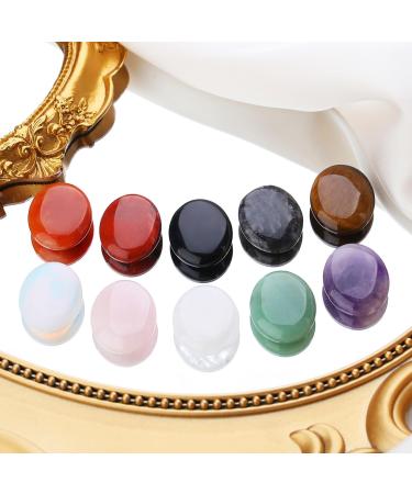 Xiannvxi 10pcs Palm Stone Set - Amethyst Rose Quartz Obsidian & Clear Quartz Healing Crystals - Natural Polished Gemstones for Wellness - Buy Online on GoSupps.com